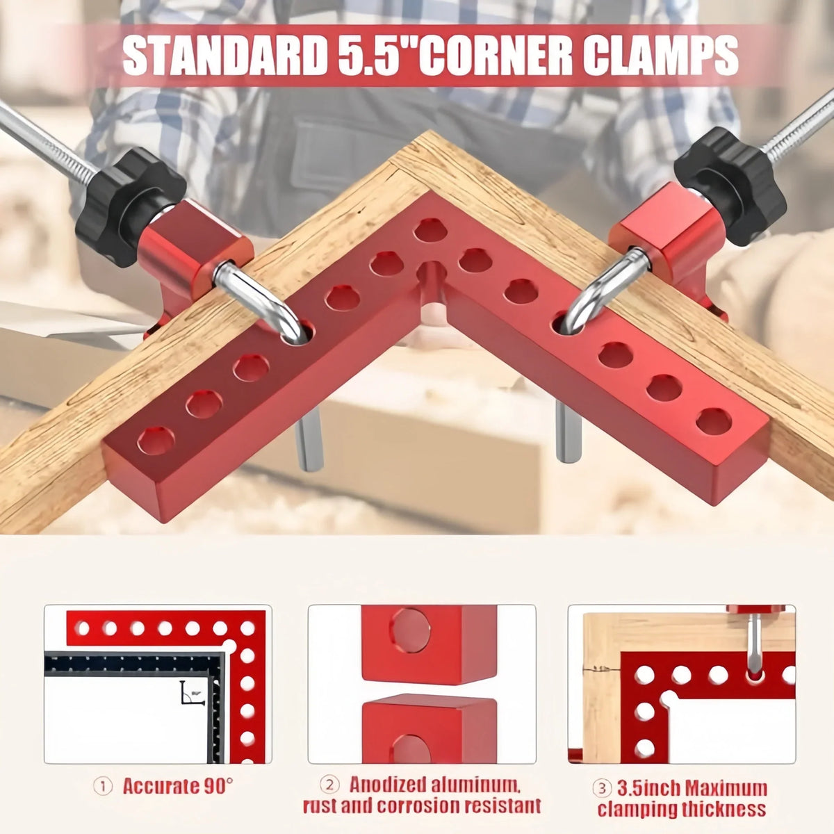 GaugeX™ 90 Degree Aluminum Corner Clamps